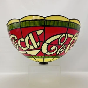 Vintage Coca-Cola Tiffany Style Plastic Stained Glass Standing Lamp Shade Coke - Picture 1 of 9