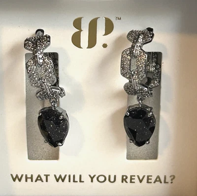 Brincos UNTAMED 'Linked on a Dare' arenito ônix em festa bomba HEMATITA NOVO! - Imagem 1 de 4