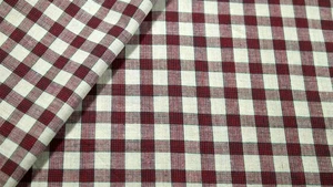 Christmas Red Plaid Cotton Homespun Plaid Cotton Craft Quilt Doll Vintage Fabric - Picture 1 of 4