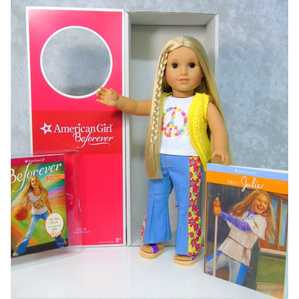 American Girl Julie Doll and Book NRFB Paperback 18 Inches Tall