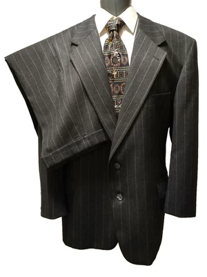De Colección EE. UU. Joseph Abboud Para hombres Gris Tiza Rayas Lana Blazer Pantalones Traje 48R 39x31.5 Foto 1 de 4