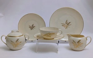 Lenox Weizen R-442 6-teiliges Set - Milchkännchen, Zuckerdose, Teller, Teetasse - Bild 1 von 23