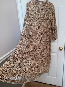 Vestido Terra&Sky maxi animal L/S rayón niveles bolsillo PLUS 1X 2X CAMPESINO POPOVER - Imagen 1 de 8