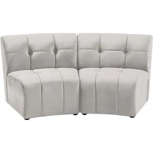 Meridian Furniture Limitless Cream Velvet Modular Loveseat - Picture 1 of 8