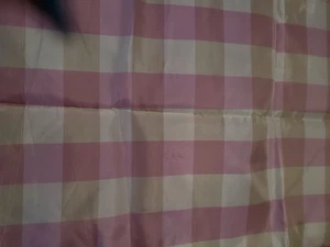 2 Yds Vtg Fabric Pink And White Checked Tartan, Synthetic Crisp - Picture 1 of 2