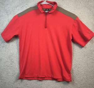 Nike Camicia Uomo Grande Golf Polo Sphere React Rosso Grigio 1/4 Zip Grigio Manica Corta - Foto 1 di 8