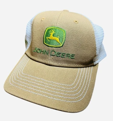 John Deere X9 Combine Hat Beige Green Logo Adjustable Cap - Image 1 of 4
