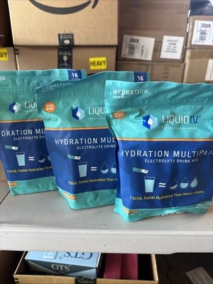 Liquid I.V. Hydration Multiplier Electrolyte Sea Berry 16 Packets - 3 NEW PACKS - Image 1 of 4