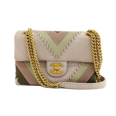 Bolso Chanel Chevron Doble Cadena Hombro Patchwork Coco r21_0926 Foto 1 de 4