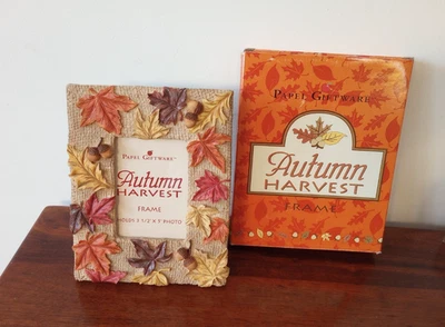 Autumn Harvest Leaves and Acorns 3.5" X 5" Photo Frame by Giftware - Image 1 of 4