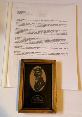 RARE Tennessee  Occupational Antique Silhouette Portrait - Identified! - Image 1 of 4