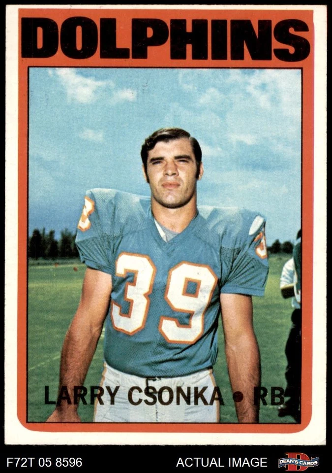 1972 Topps #140 Larry Csonka Dolphins HOF Syracuse 6 - EX/MT - Image 1 of 1