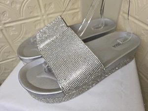 Prima Sandals Silver Rhinestone Womens Size 11 - Picture 1 of 9