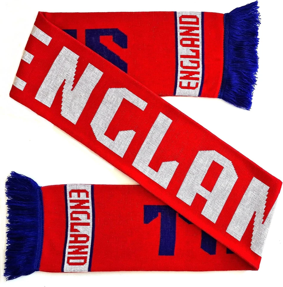 Sciarpa a Maglia Da Calcio, Rosso, Bianco, Blu, Taglia Unica Unisex-Adulto - Immagine 1 di 4