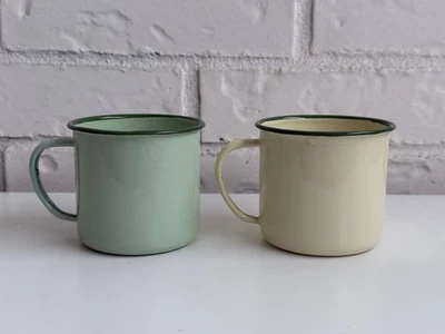 Caneca café 2 xícaras estilo vintage acampamento copos para beber casa ao ar livre porcelana luz - Imagem 1 de 4