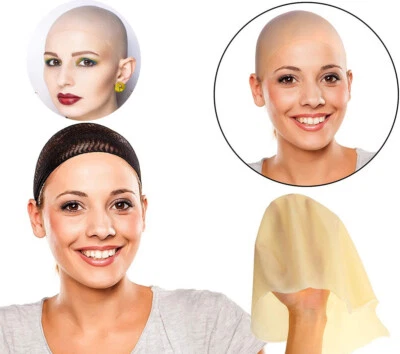 Niños/Adultos Unisex Hombres Piel Calva Cabeza Piel Vestido Elegante Disfraz Peluca de Látex  Foto 1 de 4