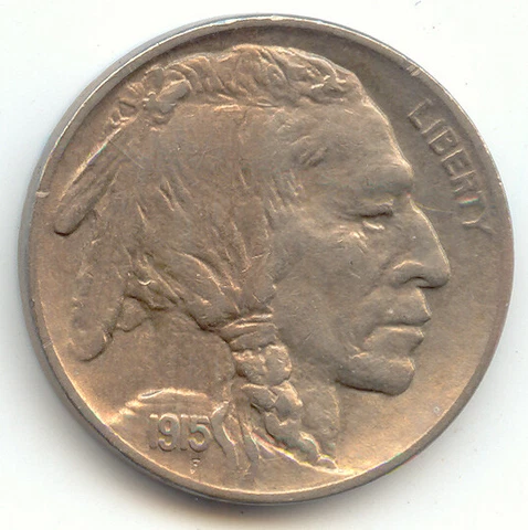 1915 Buffalo Nickel, Lustrous and Original AU Cover