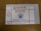 08/09/2001 Ticket: Burnley v Rotherham United [Guest Lounge Bob Lord Stand] . An