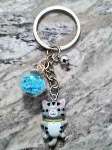Kawaii Lindo Gatito Gris Gato Adorable Hermoso Llavero Regalo Rellenos - Imagen 1 de 2