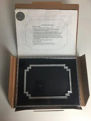 Marco de certificado de diploma de plata. Soporte trasero. "Marco ventana 7 3/4"" X 5 1/4"" 11x8" Foto 1 de 4