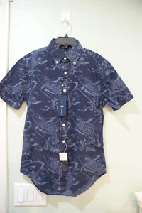 Men Ralph Lauren Polo (Small)Slim Fit Blue Fish Short Sleeve Shirt 100% Cotton - Picture 1 of 2