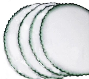 Dark green edge 9" diameter spun fabric organza like favors circles 50 pcs - Picture 1 of 4