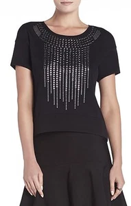 NUOVO BCBG MAX AZRIA TALIN IMPREZIOSITO-FRONT PONTE TOP LQV1Q891/S325 TAGLIA S - Foto 1 di 3