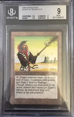 Staff Of Zegon - BGS 9 - Antiquities- MTG - Vintage - Legacy - MINT - QUAD++ - Image 1 of 3