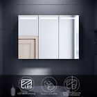 Spiegelschrank LED Bad mit Beleuchtung Badspiegel Touch Steckdose Edelstahl 90cm