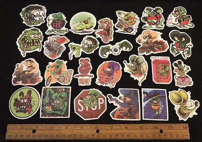 LOT OF 10 STICKERS - art of Ed Roth RAT FINK kustom kulture pinstriping-inspired - Image 1 of 2
