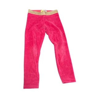 Boden Girls Pink Velour Leggings With Gold Glitter Waistband 3-4Y - Picture 1 of 3