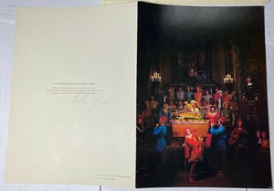 YOSEMITE AHWAHNEE MENU 1978 BRACEBRIDGE CHRISTMAS DINNER 19"x13-1/2" SIGNED - Picture 1 of 2