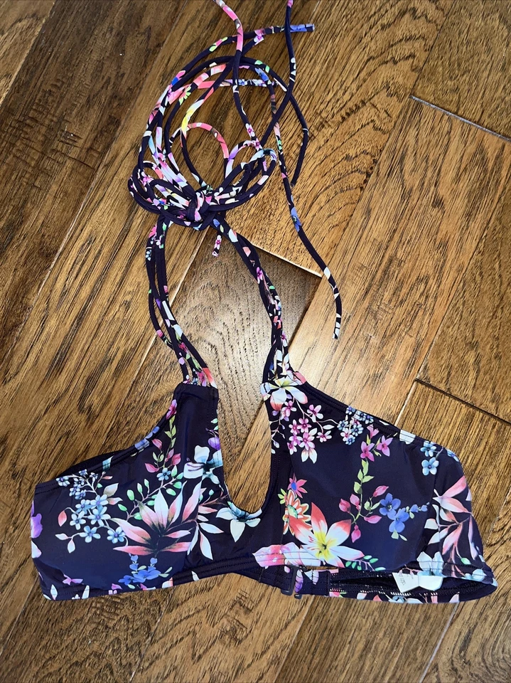 Hobie 泳装上衣热带印花紫色 L 码全新 — 第 1/1 张图片