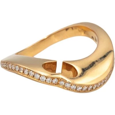 CHOPARD 18k Rose Gold Waving Heart Diamond Ring 0.18CT Size 52 w/ Papers - Image 1 of 4