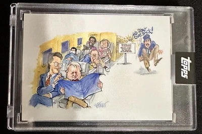 2021 Topps ESPN Once Upon Time in Queens Davey Johnson Joe Petruccio Art JP Mets - Image 1 of 4