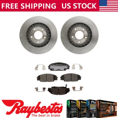 Kit de rotores de freno delanteros + pastillas de cerámica y herrajes para Honda S2000 2000-2009 Foto 1 de 4