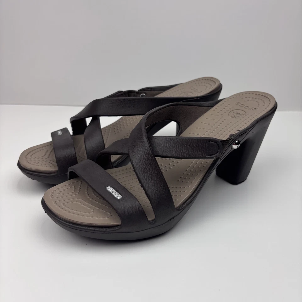 Crocs Cyprus IV Women’s US 10 Espresso Brown Wedge Sandals Comfort Heels 14558 - Image 1 of 4