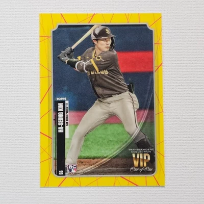 2021 Transcendent Collection VIP Party 1/1 Ha-Seong Kim Rookie RC Red/Yellow @9A - Image 1 of 2