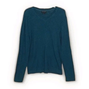 Banana Republic Men Size Medium V-Neck Pullover Sweater Teal Blue Long Sleeve - Picture 1 of 12