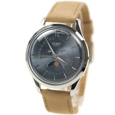 [Caixa Outlet] Henry London Relógio Masculino e Feminino Fase da Lua com Mês, - Imagem 1 de 4