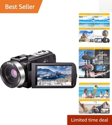 Versatile Vlogging Camera with Night Vision & 16X Zoom - Ideal for Family Events - Image 1 of 4