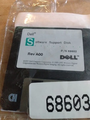 win 98/ 95 Vintage Dell softwre support floppy disk p/n 68602  rev AOO new - Image 1 of 3