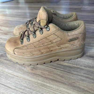 Vintage LUGZ 90s Y2K Chunky Lug Platform Sneakers Jammers Camel Brown EU size 38 - Image 1 of 4