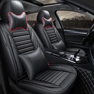 Juego completo de funda de asiento de auto de cuero 5 asientos delanteros traseros nuevos para Toyota Foto 1 de 4