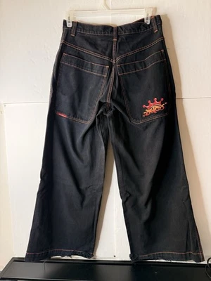 Jeans Jnco Vintage Crown holgados Streetwear Y2K negro naranja ribete talla 34x32 Foto 1 de 4