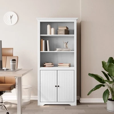 vidaXL Libreria BODO 82x40x173 cm in Legno Massello di Pino Bianco - Immagine 1 di 4
