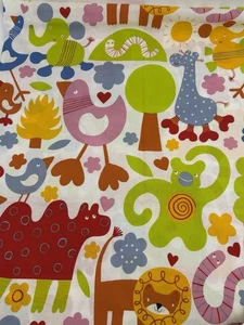 IKEA Fabric 2008 Eva Lundgreen Happy Animals Cotton Children 44.5” X 118” - Picture 1 of 2