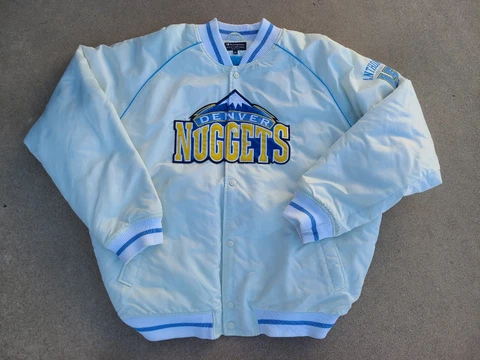 Rare Vintage Champion Denver Nuggets Carmelo Anthony Button Up Jacket Size XL Cover