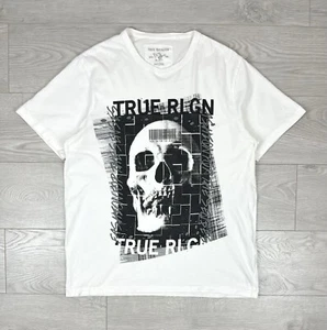 True Religion Y2K Weiß Schwarz Totenkopf Chief Keef T SHirt Herren L Größe - Bild 1 von 7