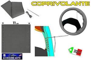 Coprivolante Universale in Pelle Grigio sterzo-volanti con diametro da 37/39 cm. - Foto 1 di 1